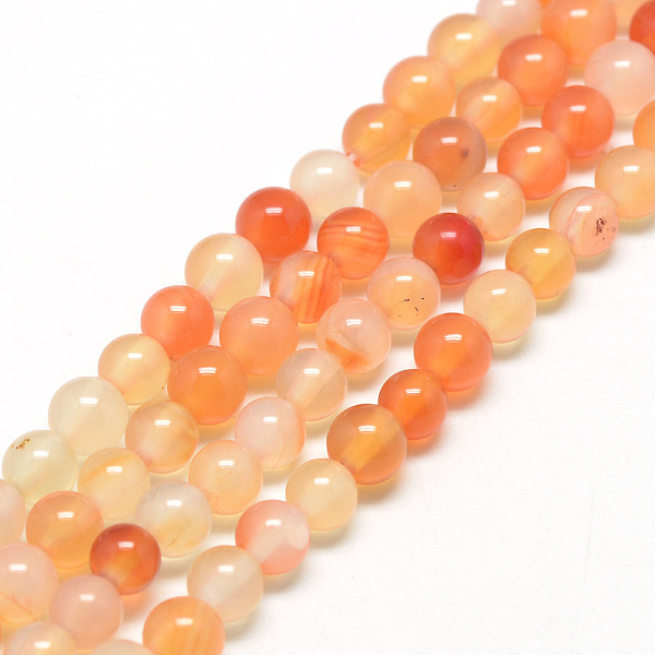

PandaHall Natural Carnelian Beads Strands, Round, 8~8.5mm, Hole: 1mm, about 47pcs/strand, 14.5 inch Carnelian Round