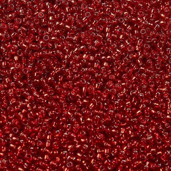 

PandaHall TOHO Round Seed Beads, Japanese Seed Beads, (25B) Silver Lined Siam Ruby, 15/0, 1.5mm, Hole: 0.7mm, about 135000pcs/pound Glass..., Red