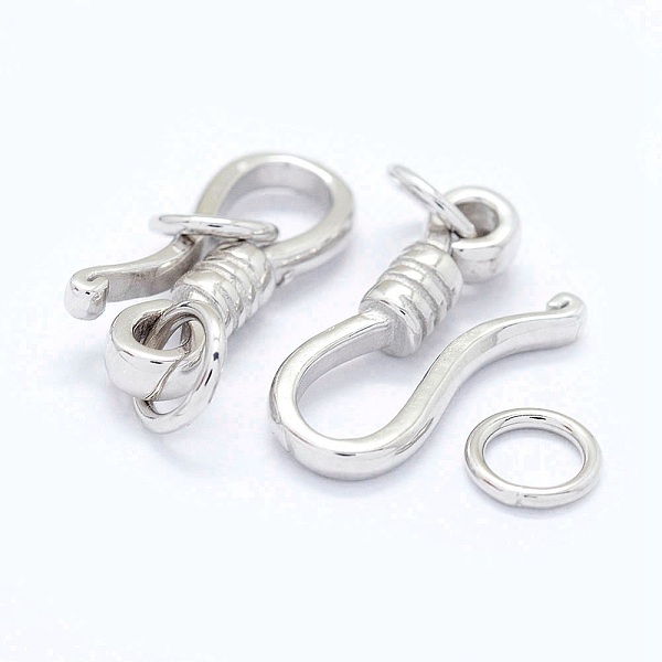 Rhodium Plated Sterling Silver S-Hook Clasps