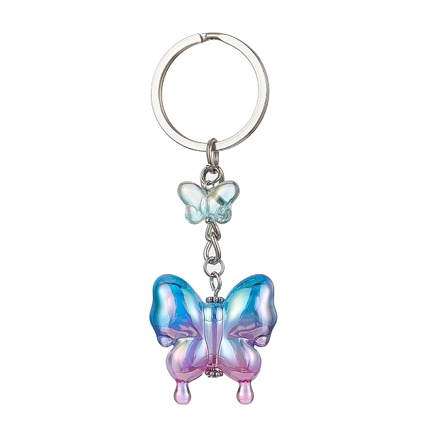 

PandaHall Glass & Acrylic Butterfly Keychain, with Iron Keychain Ring, Dodger Blue, 8.5cm Glass Butterfly