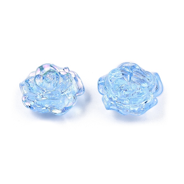 

PandaHall Transparent ABS Plastic Beads, Half Drilled, Flower, Light Sky Blue, 15x16x6.5mm, Hole: 1.2mm ABS Plastic Flower