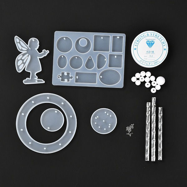 

PandaHall DIY Angel Wind Chime Making Kits, Including Silicone Molds, Aluminum Tube, Acrylic Beads and Crystal Thread, White, 73pcs/set...