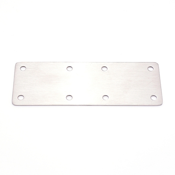 

PandaHall (Clearance Sale)8 Holes Stainless Steel Bracket, Rectangle, Stainless Steel Color, 13.8x4.9x0.2cm, Hole: 5mm Stainless Steel