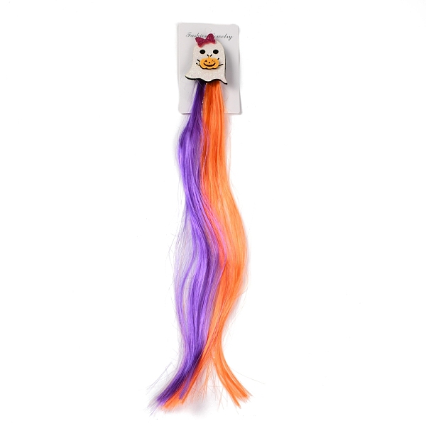 PandaHall Halloween Headgear, Ghost Decorative Wig Hairpin, Party Hair Decorations, Colorful, 445mm Cloth