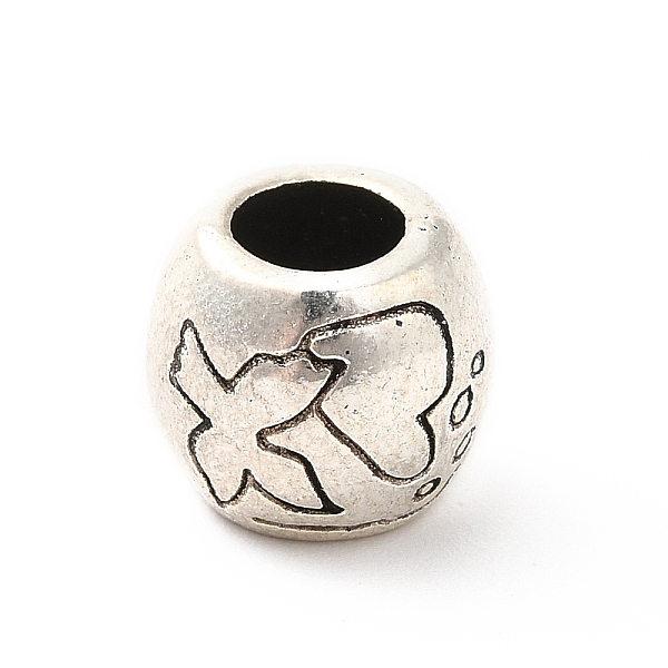 

PandaHall Tibetan Style Alloy European Beads, Large Hole Beads, Rondelle with Pigeon, Antique Silver, 9.5x7.5mm, Hole: 4.7mm, about...