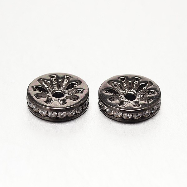 

PandaHall Brass Micro Pave Grade AAA Cubic Zirconia Beads, Disc, Cadmium Free & Nickel Free & Lead Free, Gunmetal, 6x3mm, Hole: 1.5mm...