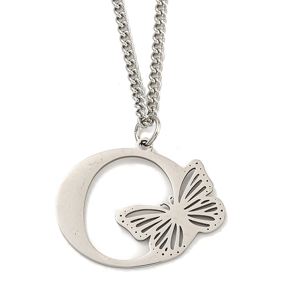 

PandaHall 201 Stainless Steel Necklaces, Letter O, 23.74 inch(60.3cm) p: 27.5x34.5x1.3mm 202 Stainless Steel Letter O