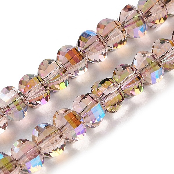 

PandaHall Transparent Electroplate Glass Beads Strands, AB Color Plated, Faceted, Rondelle, Rosy Brown, 7.8x5.8~6.3mm, Hole: 1.5mm, about...