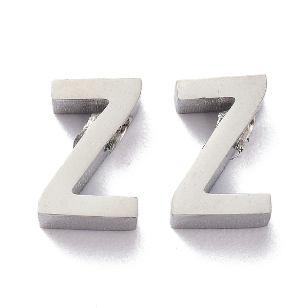 

PandaHall 304 Stainless Steel Charms, Alphabet, Stainless Steel Color, Letter.Z, 8x5x3mm, Hole: 1.8mm 304 Stainless Steel Letter Z