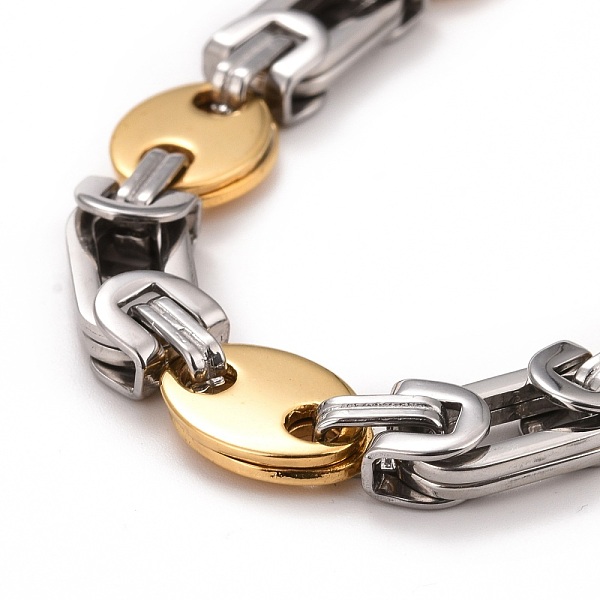 

PandaHall Vacuum Plating 304 Stainless Steel Oval Link Chains Necklace, Hip Hop Jewelry for Men Women, Golden & Stainless Steel Color, 23.82...