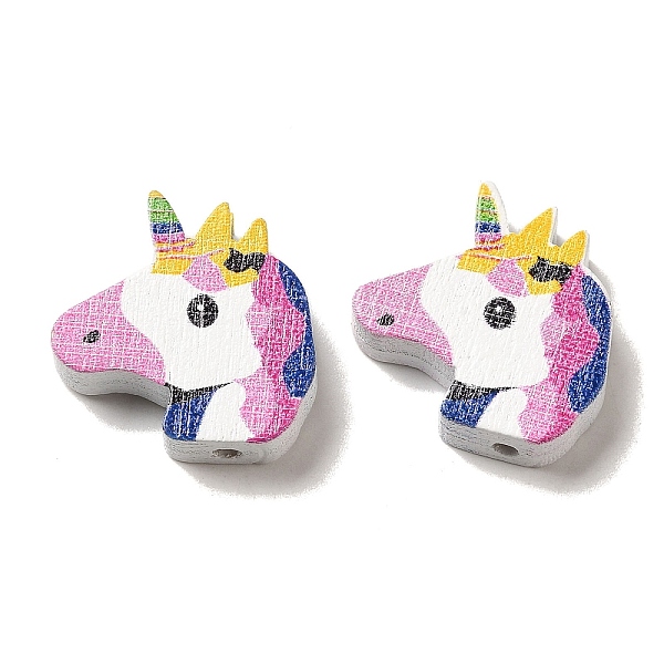 

PandaHall Wood Beads, Unicorn, Colorful, 21x20.5x5mm, Hole: 2mm Wood Unicorn