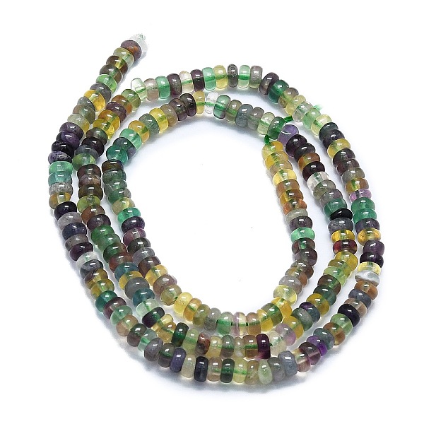 

PandaHall Natural Fluorite Beads Strands, Disc, 4x1.5~2mm, Hole: 0.5mm, about 96pcs/strand, 15.55''(39.5cm) Fluorite Disc