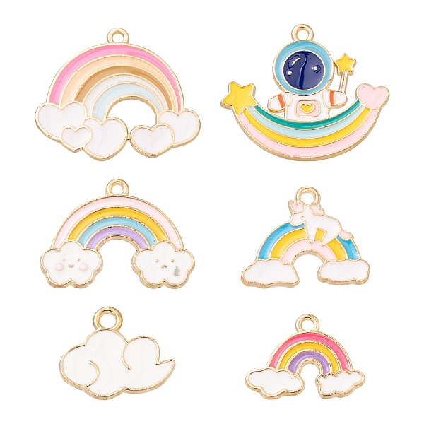 

PandaHall 24Pcs 6 Style Alloy Enamel Pendants, Mixed Shapes, Mixed Color, 14~25x18.5~29.5x1~1.5mm, Hole: 1.6~1.8mm, 4pcs/style Alloy+Enamel..., Multicolor