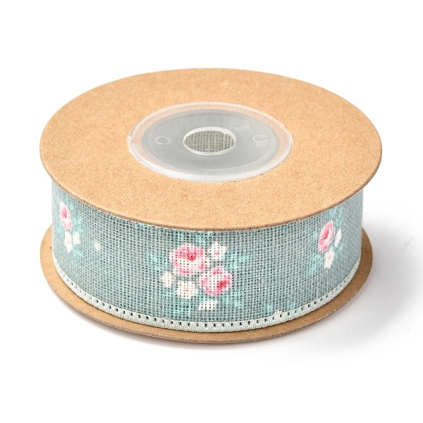 

PandaHall Burlap Ribbon, Flower Pattern, for Gifts Wrapping Party Decorating, Cadet Blue, 1 inch(25mm), about 5.4yards(5m)/roll Burlap...
