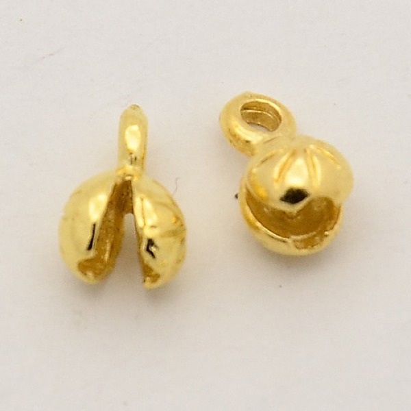

PandaHall Brass Bead Tips, Calotte Ends, Clamshell Knot Cover, Golden, 8.5x4x4.5mm, Hole: 1mm Brass