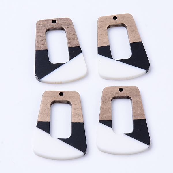 

PandaHall Resin & Walnut Wood Pendants, Trapezoid, Creamy White, 38x27x3mm, Hole: 2mm Resin+Wood Trapezoid