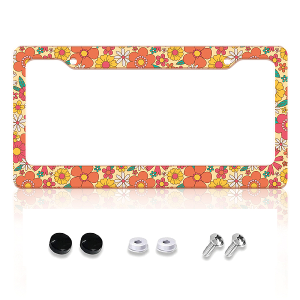 

PandaHall Aluminum Alloy Decoration Frame, for Licence Plate, with Screw & Nut, Rectangle, Flower, 160x310x5mm Aluminum Alloy Flower
