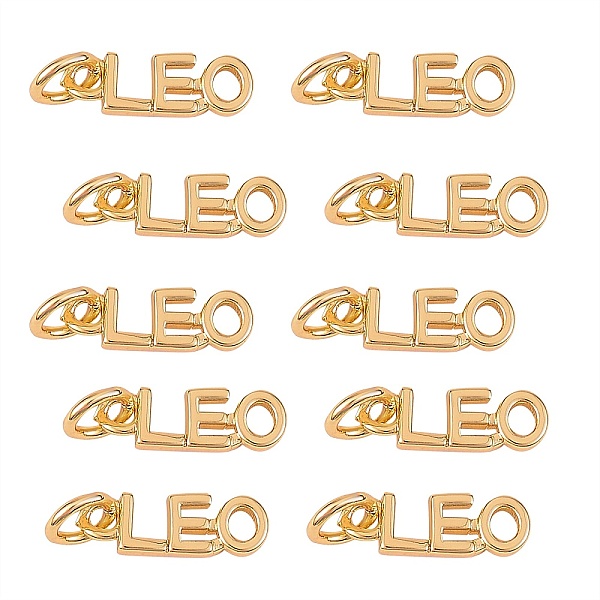 

PandaHall 10Pcs Brass Pendants, with Jump Rings, Long-Lasting Plated, Constellation/Zodiac Sign, Golden, Leo, Leo: 4x12x1.5mm, Hole: 3mm...