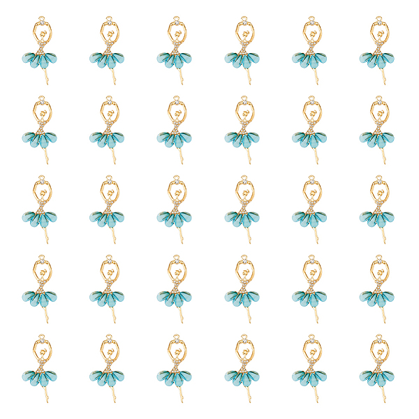 

PandaHall DICOSMETIC 30Pcs Transparent Resin Big Pendants, Ballet Girl Charms, with Golden Plated Alloy Findings and Crystal Rhinestone, Sky..., Clear