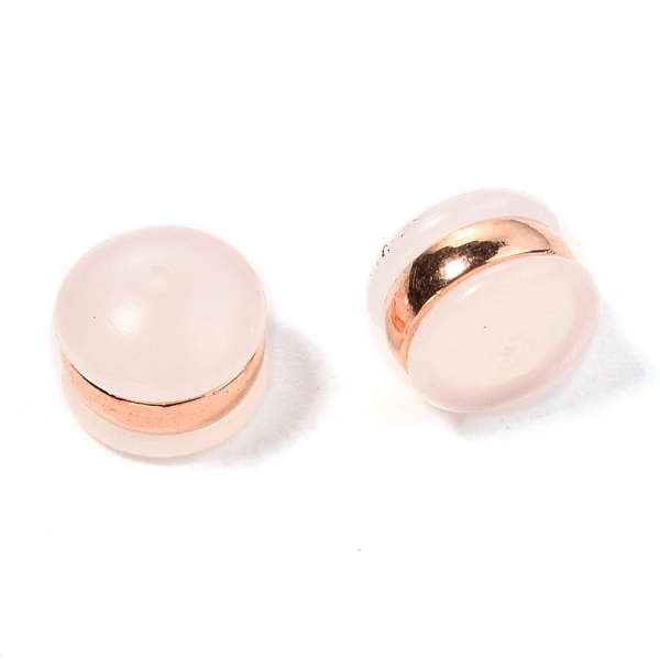 

PandaHall TPE Plastic Ear Nuts, with 316 Surgical Stainless Steel Findings, Earring Backs, Half Round/Dome, Rose Gold, 4x5.5mm Plastic