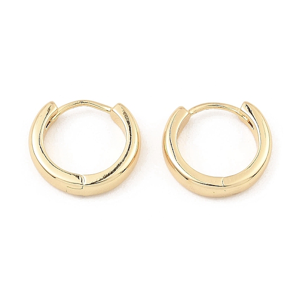 

PandaHall Brass Hinged Hoop Earrings, Light Gold, 15x16x3.5mm Brass Ring