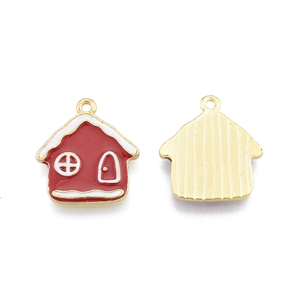 

PandaHall Alloy Enamel Pendants, House, Light Gold, Red, 19.5x17.5x1.5mm, Hole: 1.4mm Alloy+Enamel Building Red