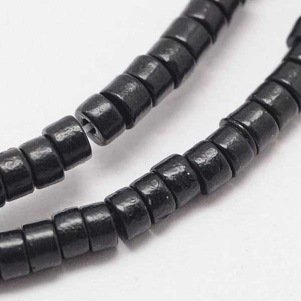 

PandaHall Dyed Synthetic Turquoise Beads Strands, Heishi Beads, Flat Round/Disc, Black, 5x2~3mm, Hole: 1mm, about 150pcs/strand, 15.7 inch...