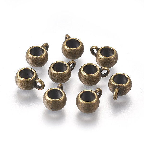 

PandaHall Tibetan Style Alloy Rondelle Tube Bails, Loop Bails, Lead Free and Cadmium Free, Bail Beads, Antique Bronze, 8x5mm, Hole: 2mm...