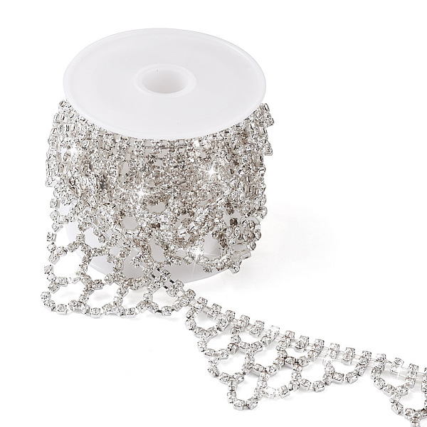 

PandaHall Cheriswelry Iron Crystal Rhinestone Cup Chain, Tassel Chain, Flag-Shaped, Platinum, 30x2.5mm, 1 Yard/roll Iron+Rhinestone