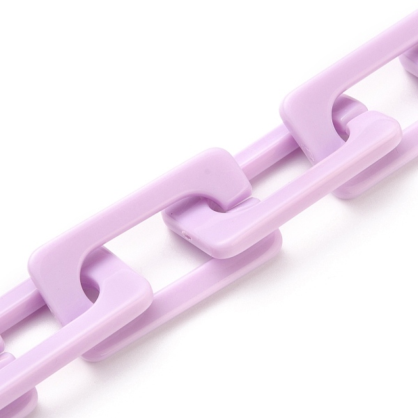 

PandaHall Handmade Opaque Acrylic Cross Chains, Unwelded, Lilac, 43.5x23x4mm, about 39.37 inch(1m)/strand Acrylic Purple