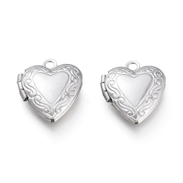 

PandaHall 316 Stainless Steel Locket Pendants, Photo Frame Charms for Necklaces, Heart, Stainless Steel Color, Tray: 8x7.5mm, 15x13x4.5mm...