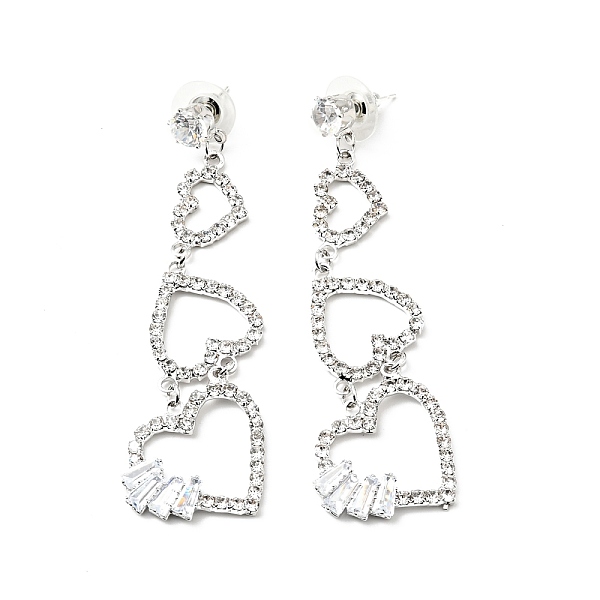 

PandaHall Clear Cubic Zirconia & Crystal Rhinestone Long Dangle Stud Earrings, Brass Earrings with 925 Sterling Silver Pins for Women...