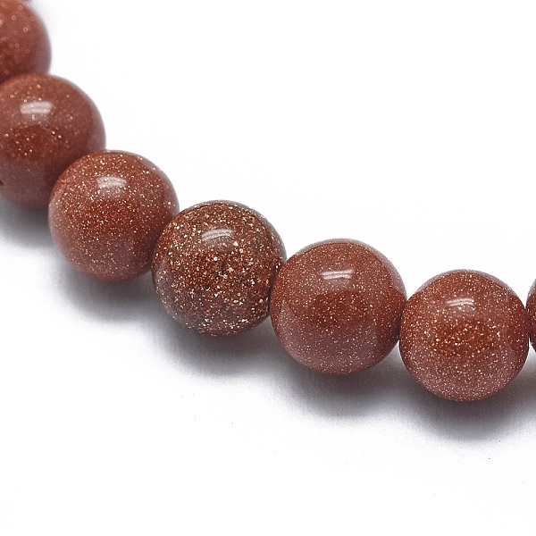 

PandaHall Synthetic Goldstone Bead Stretch Bracelets, Round, 2-1/8 inch~2-3/8 inch(5.5~6cm), Bead: 8mm Goldstone