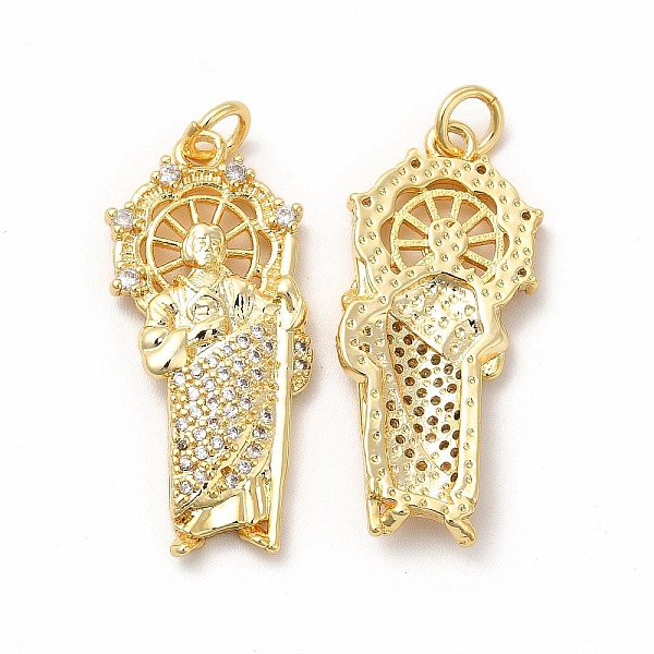 

PandaHall Rack Plating Brass Micro Pave Cubic Zirconia Pendants, with Jump Ring, Long-Lasting Plated, Cadmium Free & Lead Free, Religion..., Clear