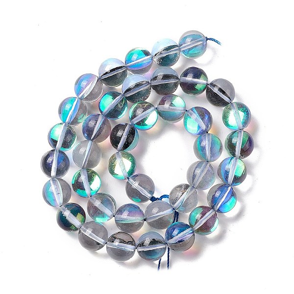 

PandaHall Synthetic Moonstone Beads Strands, Round, Colorful, 10mm, Hole: 1mm, about 37~39pcs/strand, 14.76''~14.96''(37.5~38cm) Moonstone...