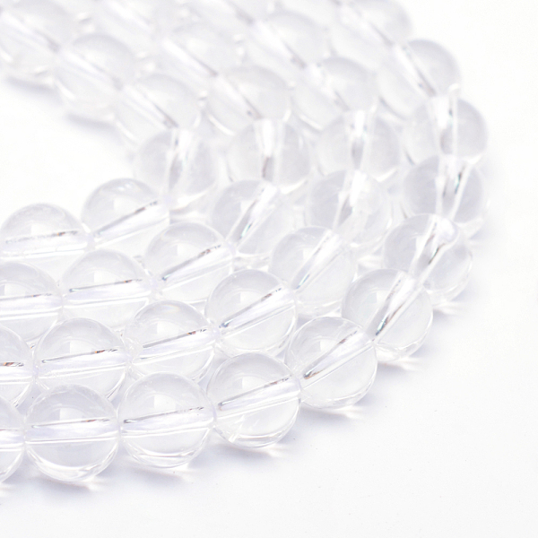 

PandaHall Round Natural Quartz Crystal Bead Strands, 4~5mm, Hole: 1mm, about 95pcs/strand, 14.6~15.2 inch Quartz Crystal Round