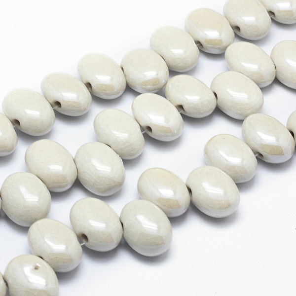 

PandaHall Handmade Eco-Friendly Porcelain Beads, Oval, White, 23.5~24x18~19x11~13mm, Hole: 3mm Porcelain Oval White