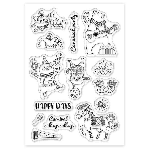 

PandaHall PVC Plastic Stamps, for DIY Scrapbooking, Photo Album Decorative, Cards Making, Stamp Sheets, Animal Pattern, 16x11x0.3cm Plastic...