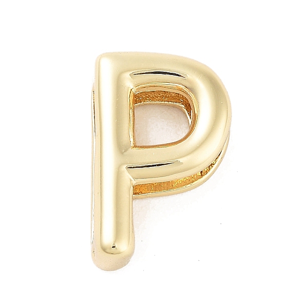

PandaHall Rack Plating Brass Beads, Cadmium Free & Lead Free, Long-Lasting Plated, Real 18K Gold Plated, Letter P, 14.5x9x4.5mm, Hole...
