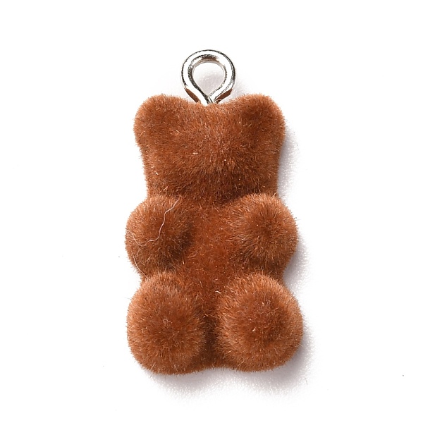 

PandaHall Flocky Resin Pendants, with Iron Finding, Bear, Saddle Brown, 22x11x7mm, Hole: 2mm Resin Bear