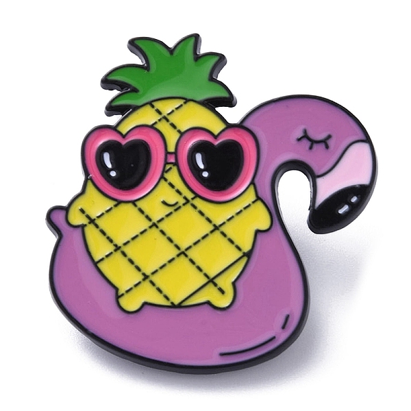 

PandaHall Black Alloy Brooches, Pineapple Enamel Pins, for Backpack Clothes, Old Rose, 30.5x28x1.5mm Alloy+Enamel Pineapple