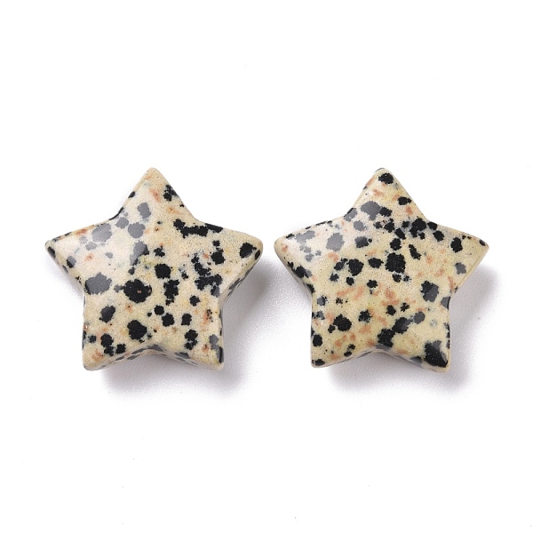 

PandaHall Natural Dalmatian Jasper Beads, No Hole, Star, 28.5x30x10mm Dalmatian Jasper Star