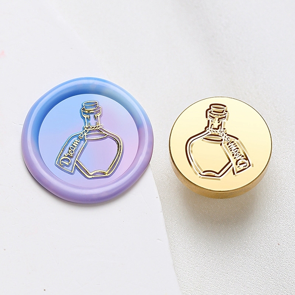 

PandaHall Wax Seal Brass Stamp Head, Bottle Pattern, for Wax Seal Stamp, Golden, 25x14.5mm, Hole: 7mm Brass Bottle