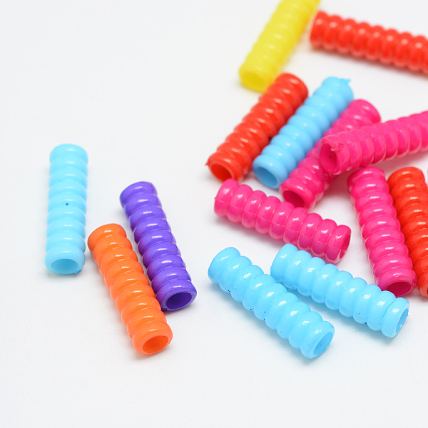 

PandaHall Opaque Acrylic Beads, Tube, Mixed Color, 24x7mm, Hole: 4.5mm Acrylic Tube Multicolor