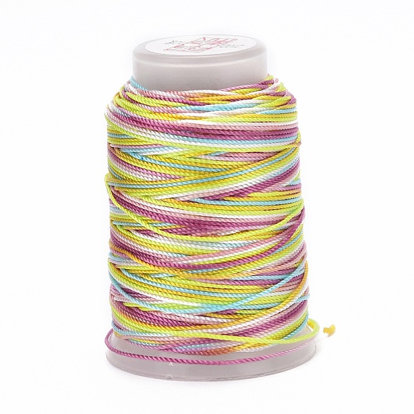 

PandaHall 5 Rolls 12-Ply Segment Dyed Polyester Cords, Milan Cord, Round, Champagne Yellow, 0.4mm, about 71.08 Yards(65m)/Roll Polyester