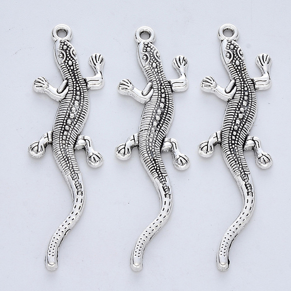 

PandaHall Tibetan Style Alloy Big Pendants, Cadmium Free & Lead Free, Lizard, Antique Silver, 54.5x15x2mm, Hole: 1.6mm, about 232pcs/500g...