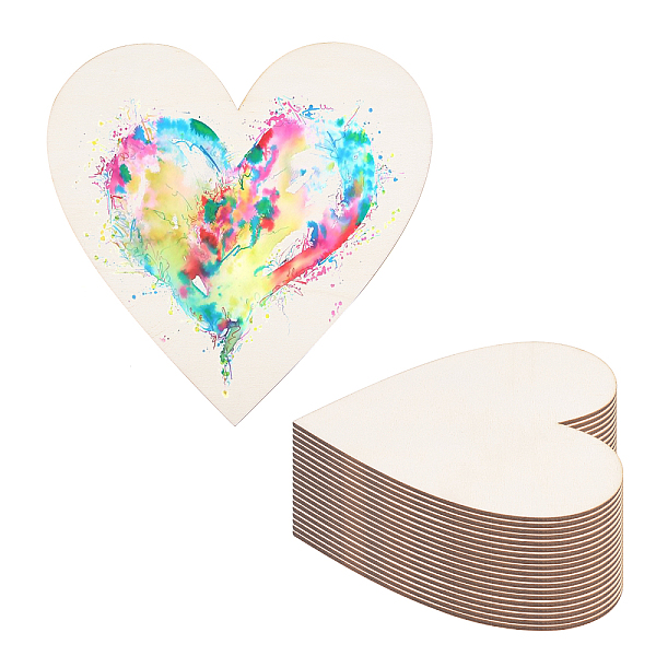 

PandaHall GORGECRAFT 20 Pcs Wooden Heart Shapes, 3.93" Unfinished Wooden Heart Ornaments to Paint and Decorate Crafts for Wedding and..., Orange