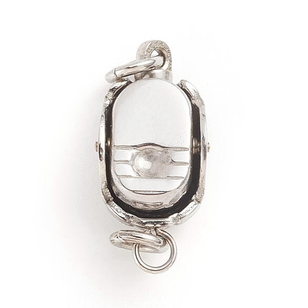 

PandaHall 304 Stainless Steel Box Clasps, Oval, Stainless Steel Color, 14x7.5x5.5mm, Hole: 2.3mm 304 Stainless Steel Oval