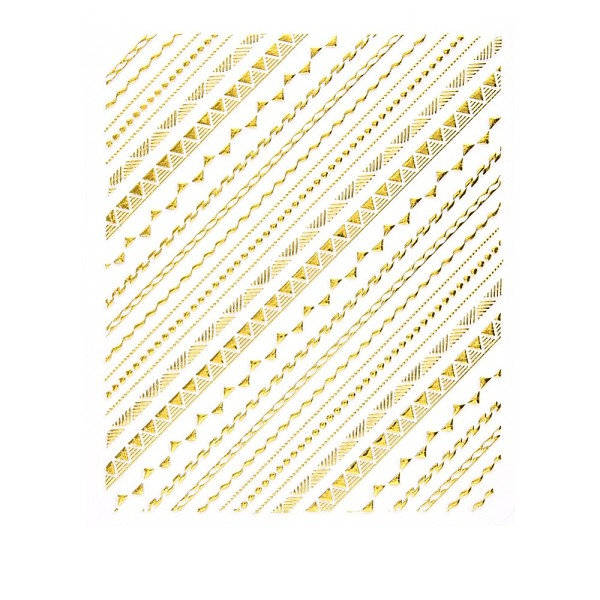 

PandaHall 3D Goldenrod Nail Water Decals, Self-Adhesive, Nail Design Manicure Tips Nail Decoration for Women Girls Kids, Triangle Pattern..., Gold