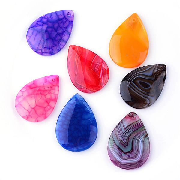 

PandaHall Natural Agate Pendants, Dyed, teardrop, Mixed Style, Mixed Color, 40~44.5x27.5~30x5~6.5mm, Hole: 2mm Natural Agate Teardrop..., Multicolor